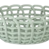 Keramieken mand groen 23x23x10,3cm