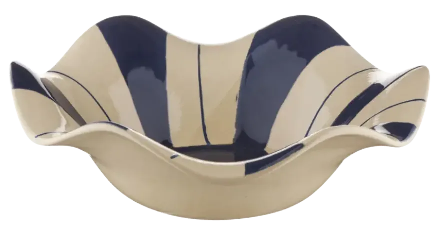 Keramieken schaal wit blauw 25,5x25,5x8cm