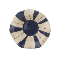 Keramieken schaal wit blauw 25,5x25,5x8cm