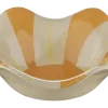 Keramieken schaal wit oranje 25,5x25,5x8cm