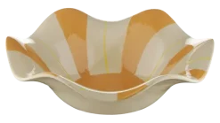 Keramieken schaal wit oranje 25,5x25,5x8cm