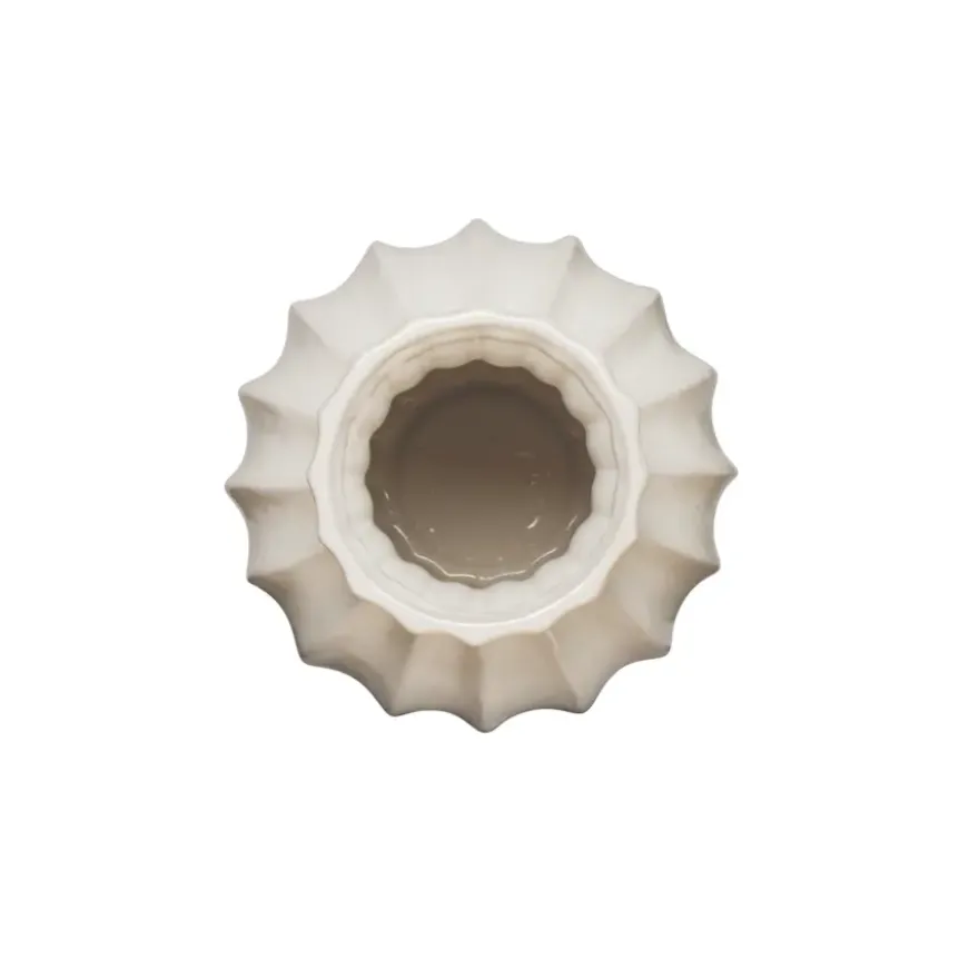 Keramieken vaas creme 25,4x25,4x38cm