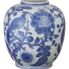 Keramieken vaas wit blauw 26,5x26,5x29cm