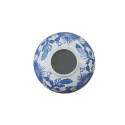 Keramieken vaas wit blauw 26,5x26,5x29cm
