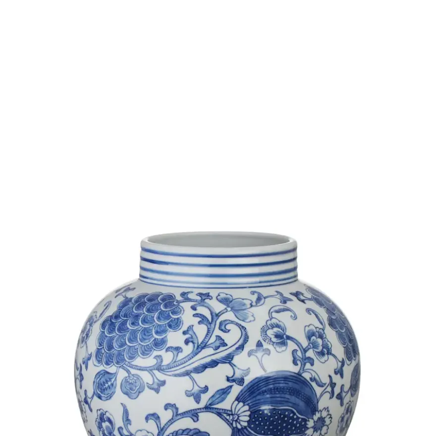 Keramieken vaas wit blauw 26x26x25,5cm