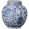 Keramieken vaas wit blauw 30x30x33cm