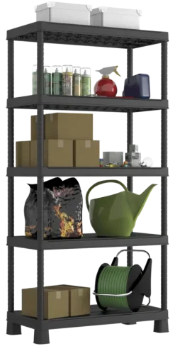 Keter Plus stellingkast - 5 planken - 90x40x182cm - zwart