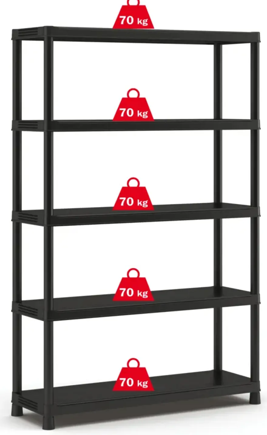 Keter Plus stellingkast kunststof zwart 120 x 40 x 187 cm