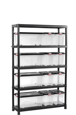 Keter Plus stellingkast kunststof zwart 120 x 40 x 187 cm