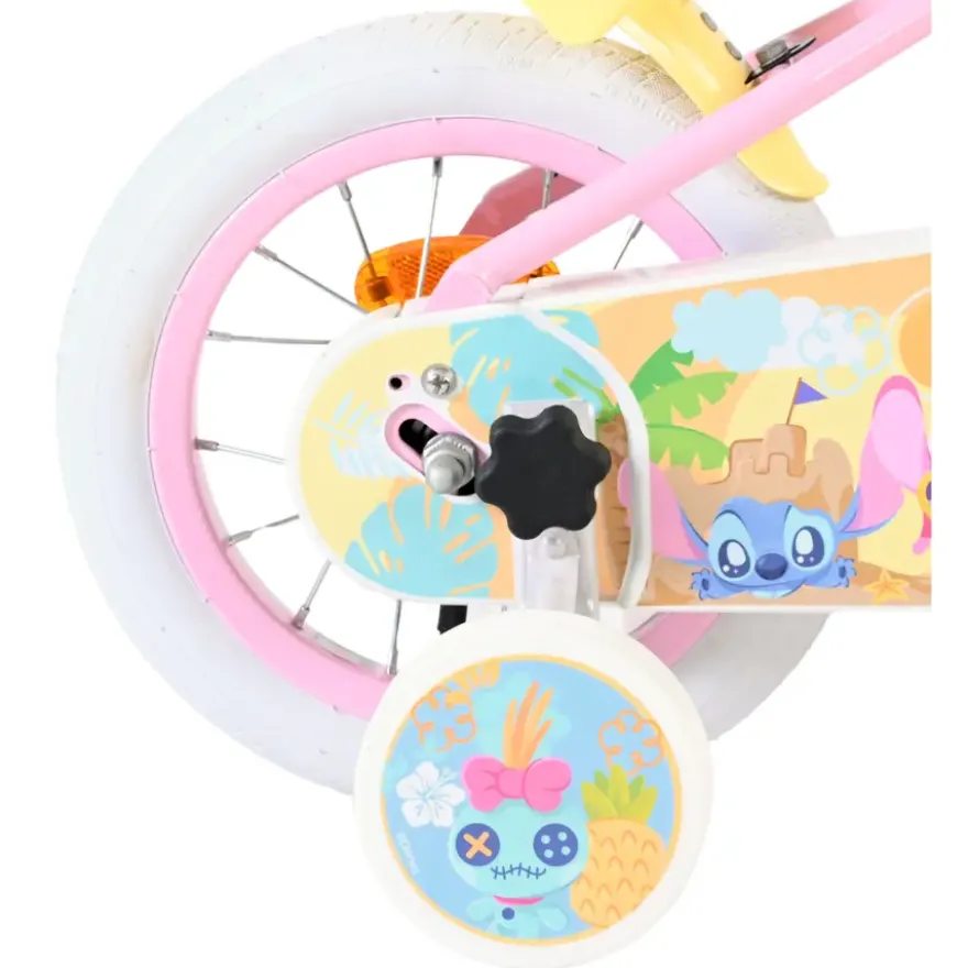 Kinderfiets Disney Stitch pink 12 inch