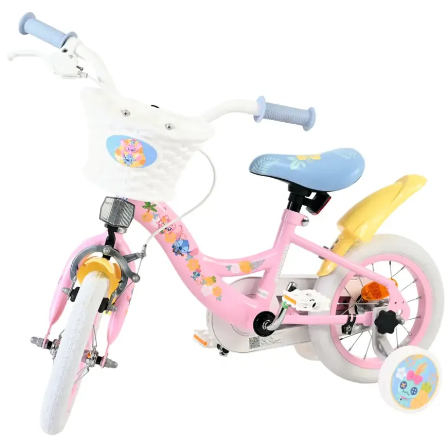 Kinderfiets Disney Stitch pink 12 inch