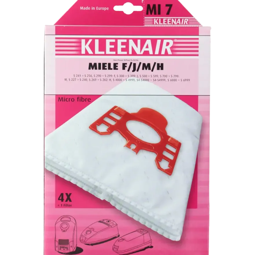 Kleenair Stofzuigerzak Miele F/J/M/H MI 7 4 stuks + 1 filter