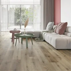 Kleurstaal click PVC Basic grijs/bruin eiken houtlook