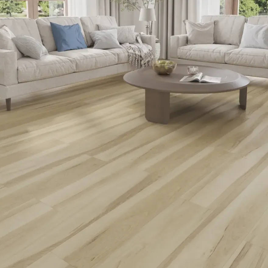 Kleurstaal click PVC Basic wit eiken houtlook