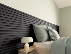 Kleurstaal lattenwand Decowall Acoustic lava eiken 25x30cm
