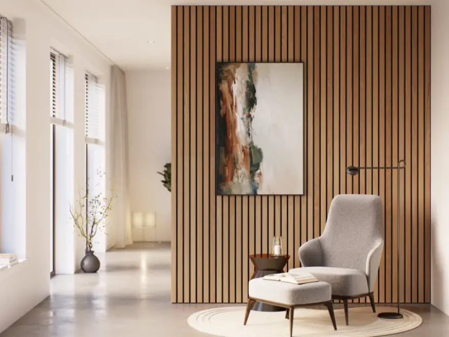 Kleurstaal lattenwand Decowall Advanced brons eiken 25x30cm