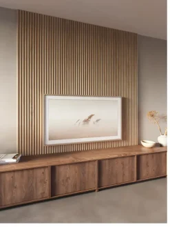 Kleurstaal lattenwand Decowall Acoustic Curve naturel eiken 25x30cm
