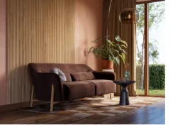 Kleurstaal lattenwand Decowall Acoustic Curve naturel eiken 25x30cm