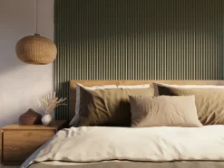 Kleurstaal lattenwand Decowall Acoustic Curve salie 25x30cm