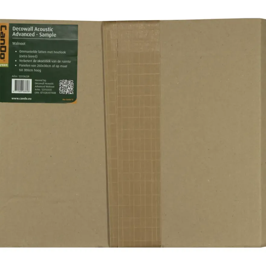 Kleurstaal lattenwand Decowall Advanced walnoot 25x30cm