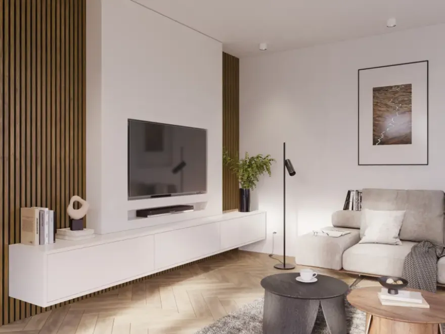 Kleurstaal lattenwand Decowall Acoustic rustiek eiken 25x30cm