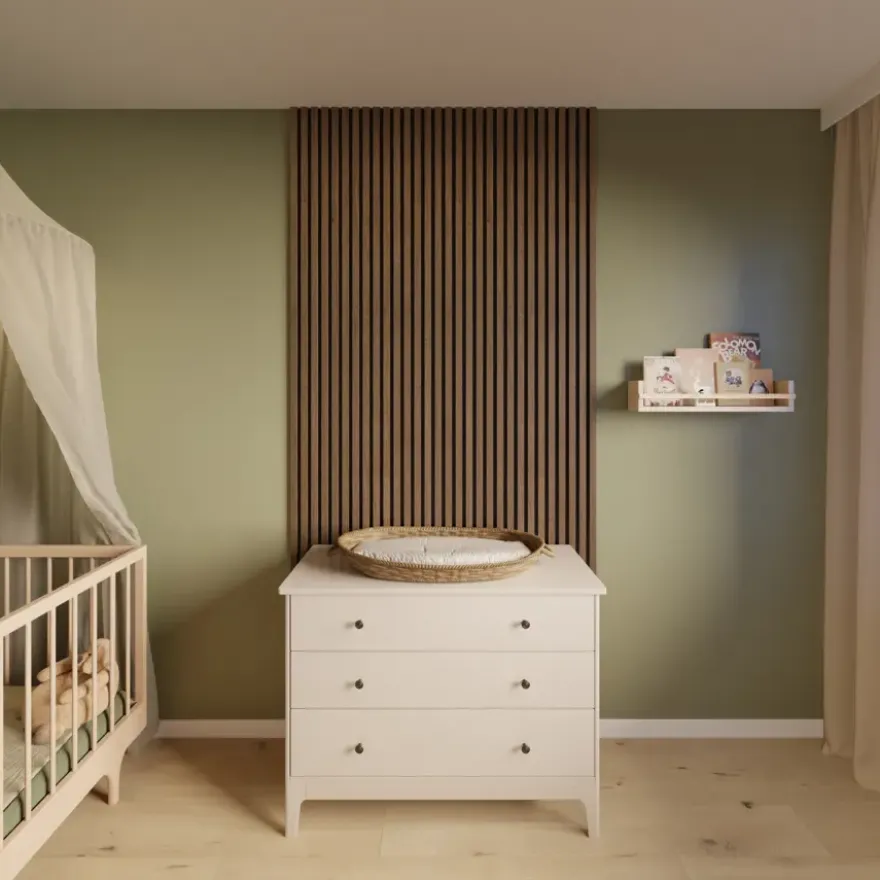 Kleurstaal lattenwand Decowall Acoustic rustiek eiken 25x30cm
