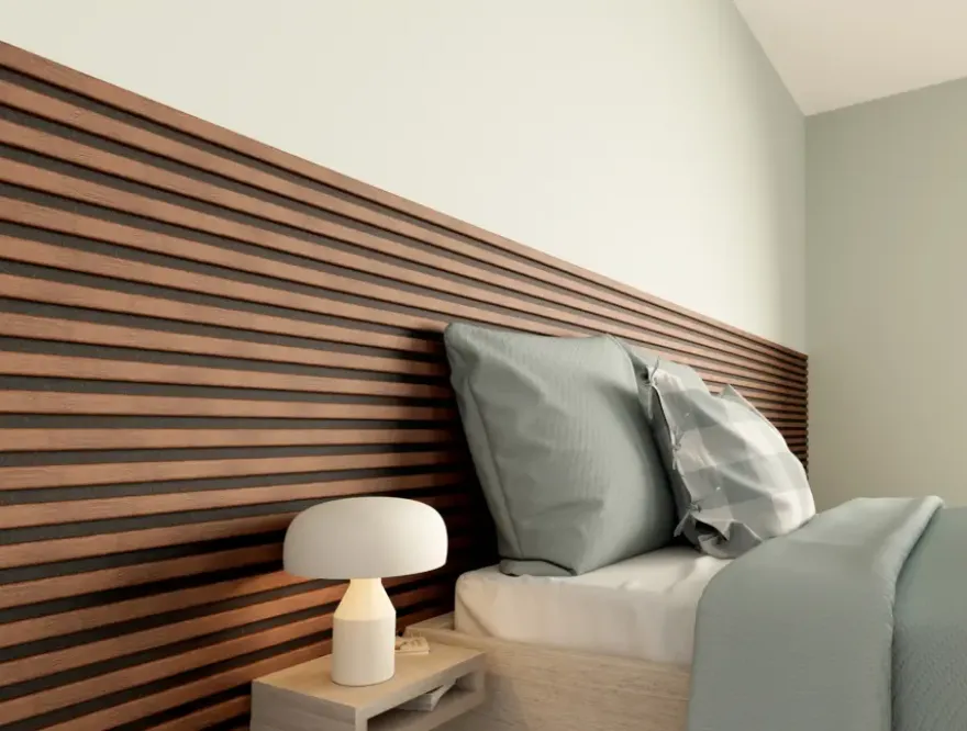 Kleurstaal lattenwand Decowall Acoustic rustiek eiken 25x30cm