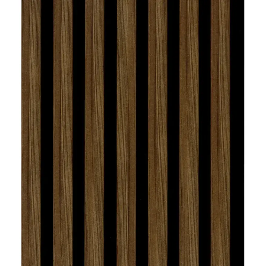 Kleurstaal lattenwand Decowall Acoustic walnoot 25x30cm