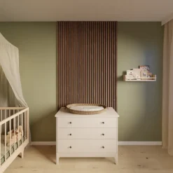 Kleurstaal lattenwand Decowall Acoustic walnoot 25x30cm