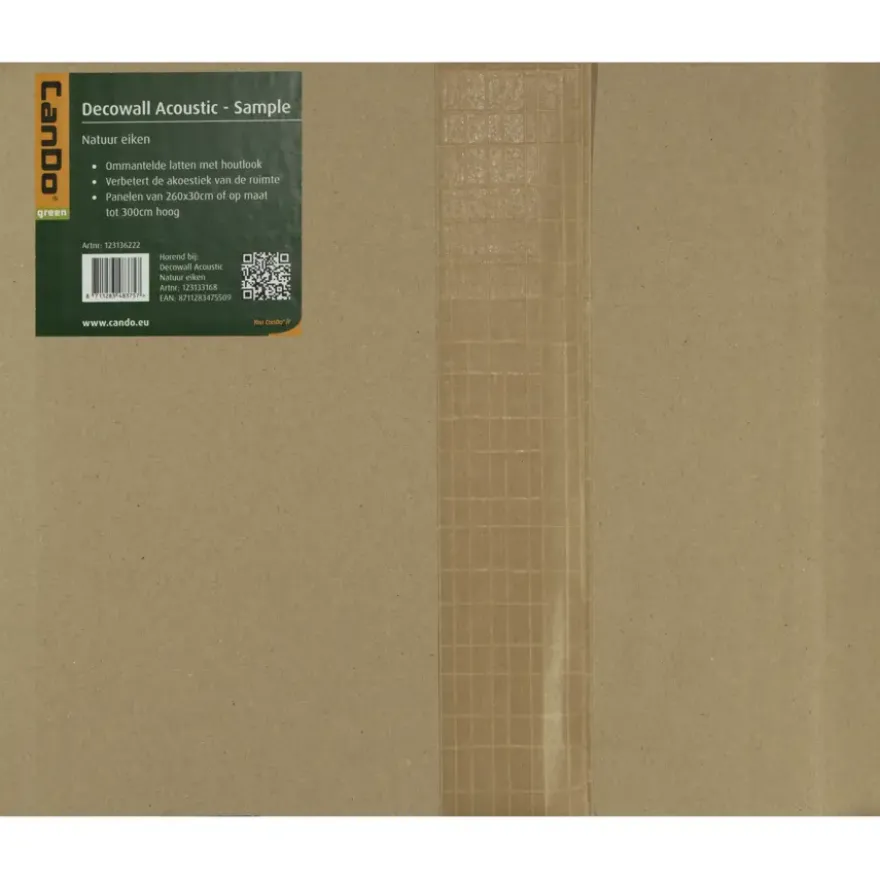 Kleurstaal lattenwand Decowall Acoustic natuur eiken 25x30cm