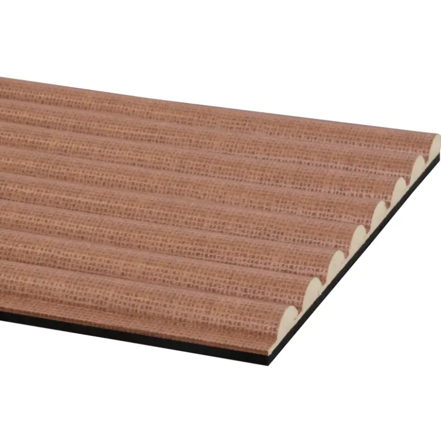 Kleurstaal lattenwand Decowall Acoustic Curve terra 25x30cm