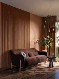 Kleurstaal lattenwand Decowall Acoustic Curve terra 25x30cm