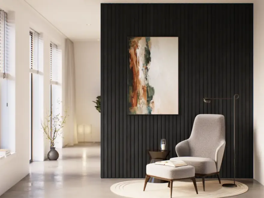 Kleurstaal lattenwand Decowall Advanced lava eiken 25x30cm