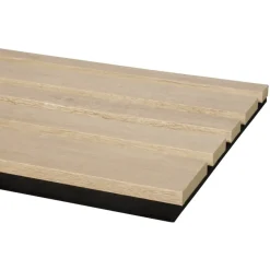 Kleurstaal lattenwand Decowall Acoustic Blend naturel eiken 25x30cm