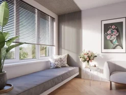 Kleurstaal lattenwand Decowall Acoustic vergrijsd eiken 25x30cm