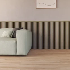 Kleurstaal lattenwand Decowall Acoustic vergrijsd eiken 25x30cm