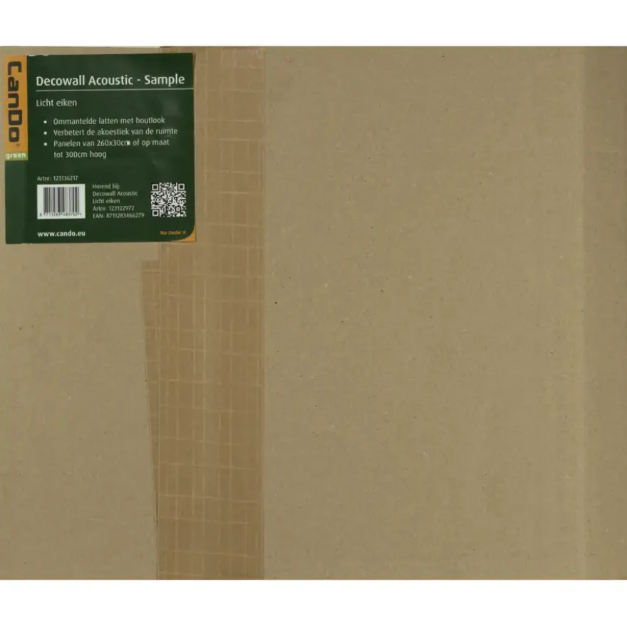 Kleurstaal lattenwand Decowall Acoustic eiken 25x30cm