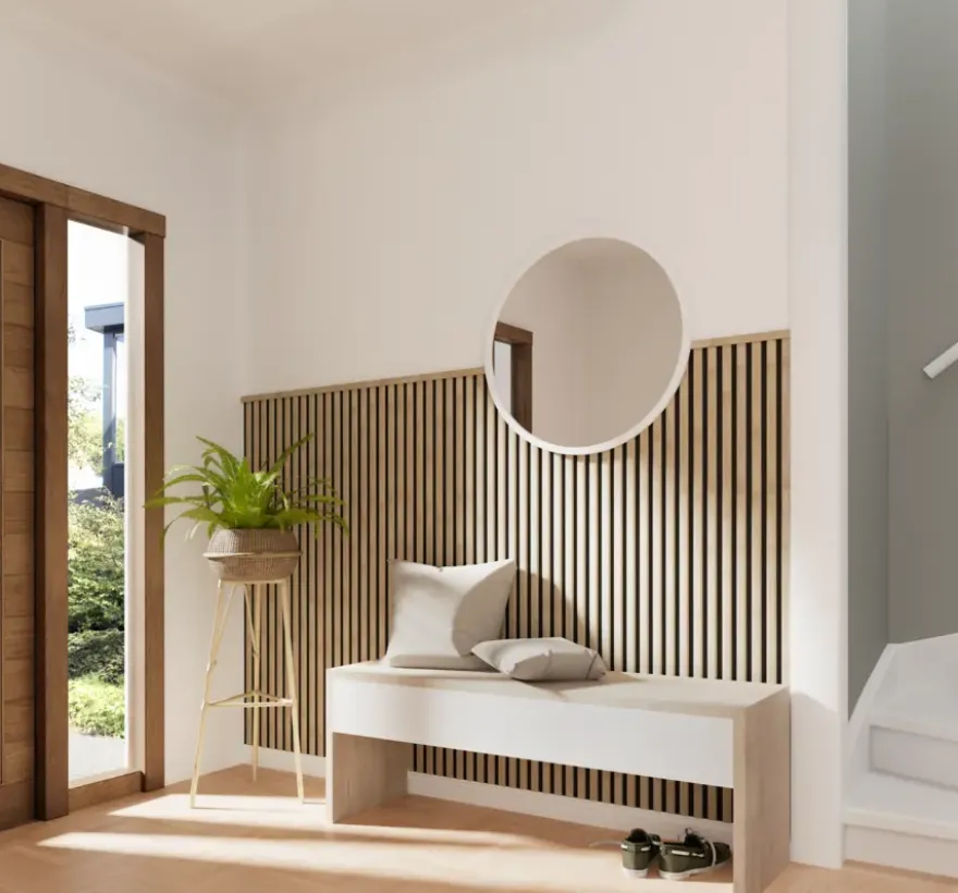 Kleurstaal lattenwand Decowall Acoustic eiken 25x30cm