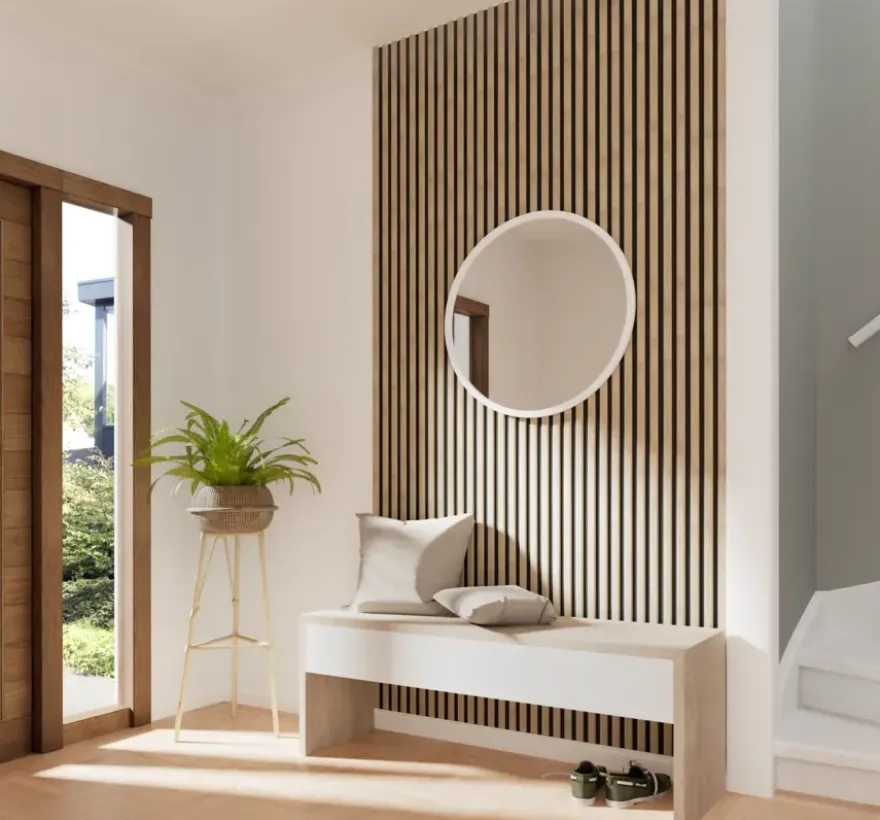 Kleurstaal lattenwand Decowall Acoustic eiken 25x30cm
