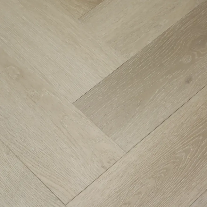 Kleurstaal Le Noir & Blanc click PVC Stretto visgraat beige eiken houtlook