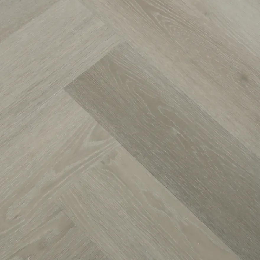 Kleurstaal Le Noir & Blanc click PVC Stretto visgraat grijs/bruin eiken houtlook