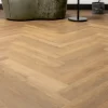 Kleurstaal Lundia click PVC Helder Irena visgraat bruin houtlook