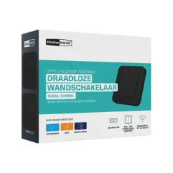 KlikAanKlikUit Draadloze enkelvoudige/dubbele wandschakelaar AWST-9000Z Zwart