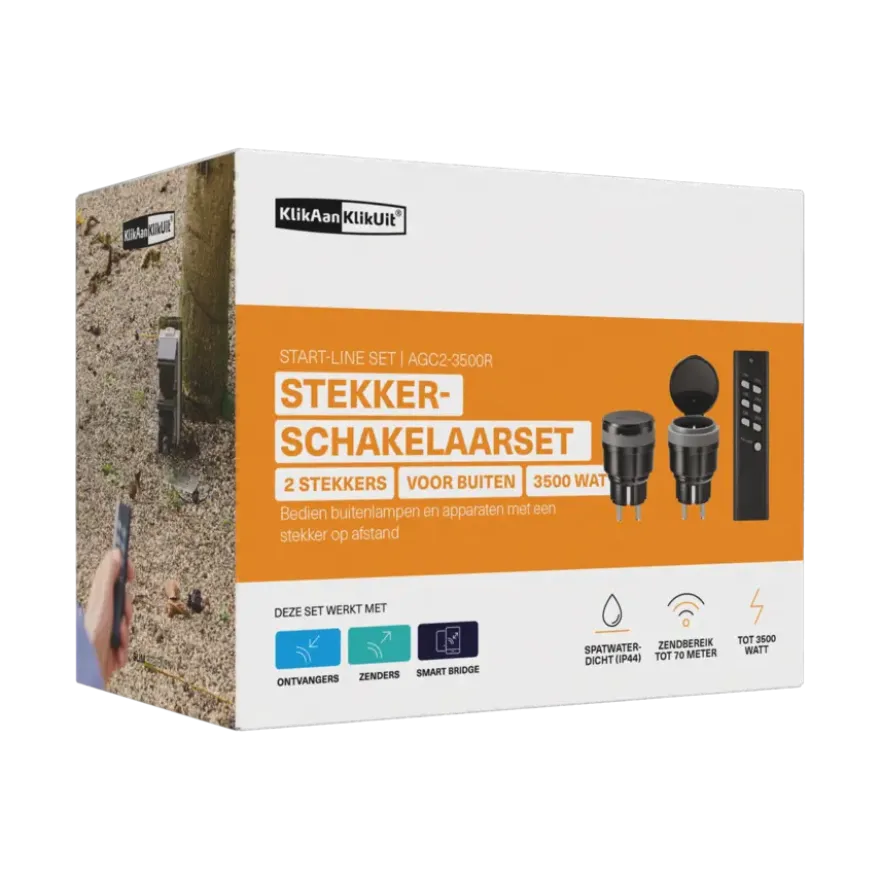 KlikAanKlikUit schakelset AGC2-3500R met afstandsbediening en 2x stopcontact