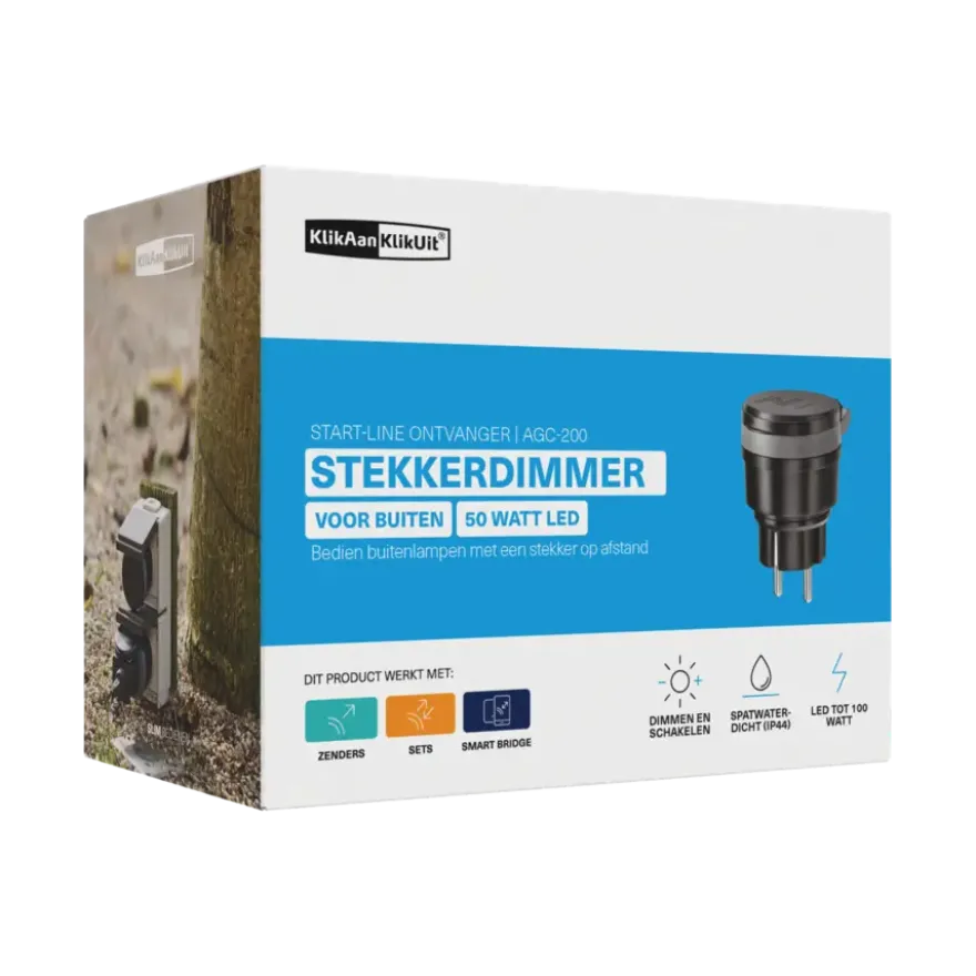 KlikAanKlikUit Stekkerdoos AGC-200 inclusief Dimmer voor Buiten