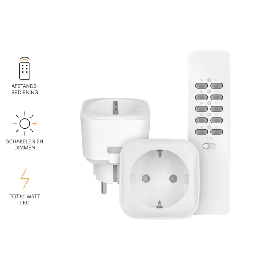 KlikAanKlikUit Stopcontactdimmer 2 stuks met Afstandsbediening ACC-250R