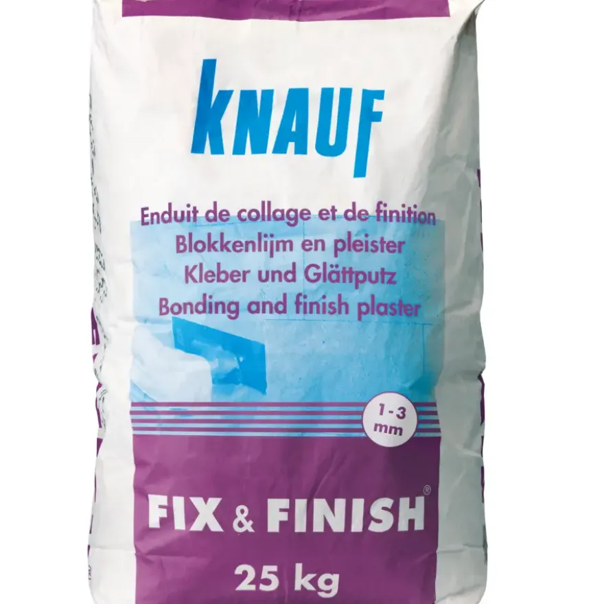 Knauf Fix & Finish blokkenlijm en pleister 25 kg