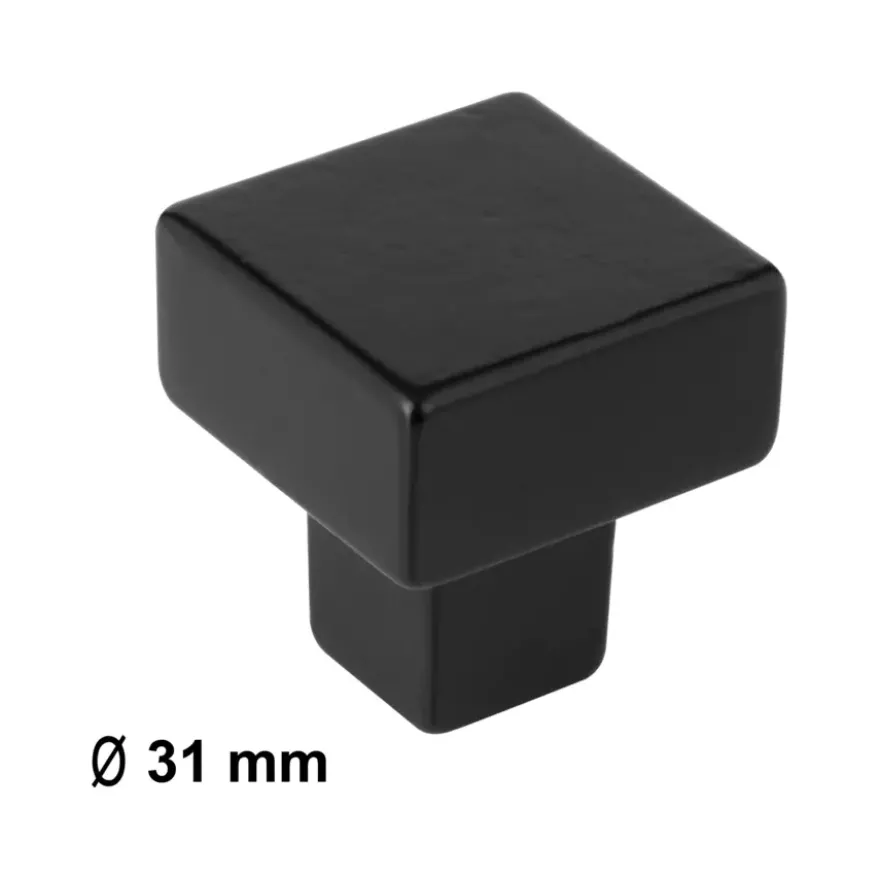 Knop Almar zwart 31mm