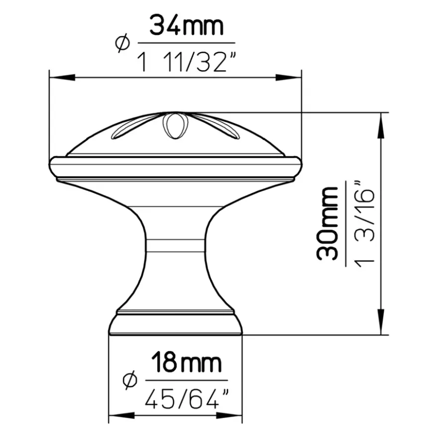Knop Claudia wit 34mm