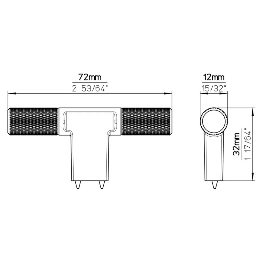 Knop Fez zwart 72 mm